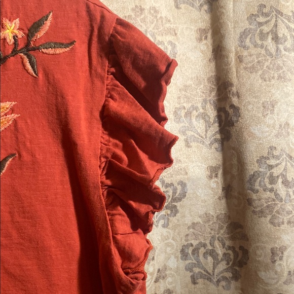 Embroidered Rust Top - Picture 5 of 8